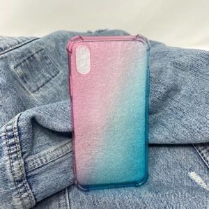 iPhone 7/8 Case Pink Blue Clear Ombre Style Cover NEW